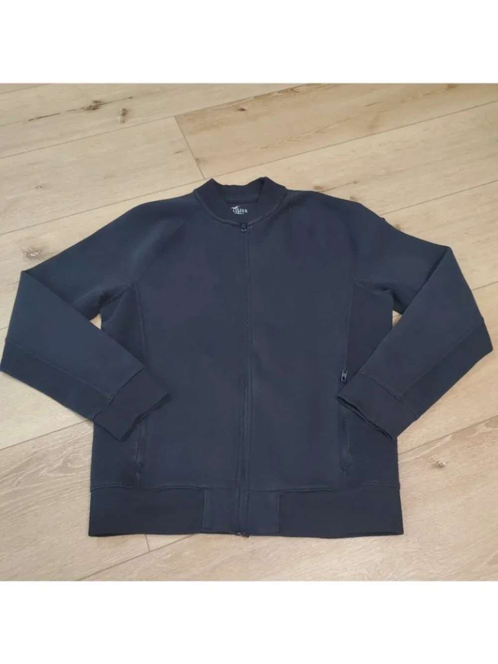 Hollister Mens Zip Up Jacket Black Size Large Sweatshirt Sweater Zipper Pockets